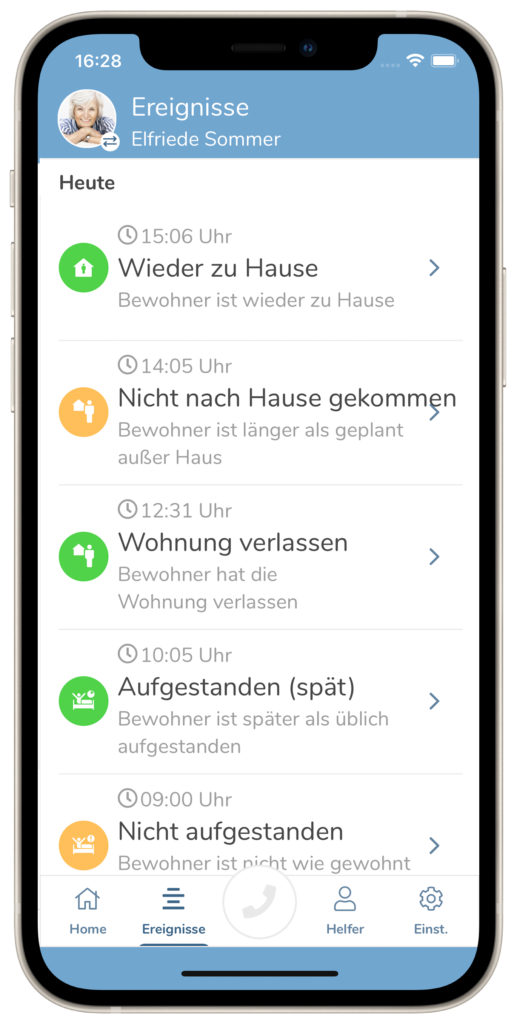 Screenshot easierLife App: Benachrichtigungen