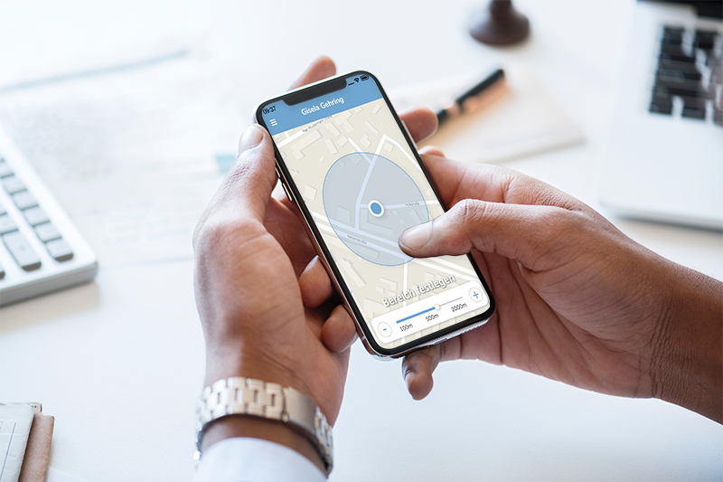 Smartphone mit Geofencing