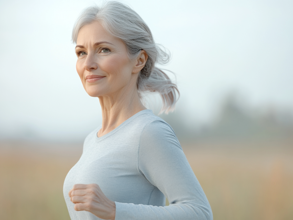Ältere Frau joggt