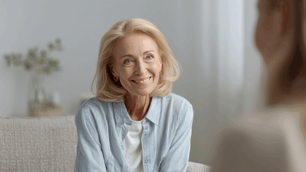 Seniorin im Gespräch